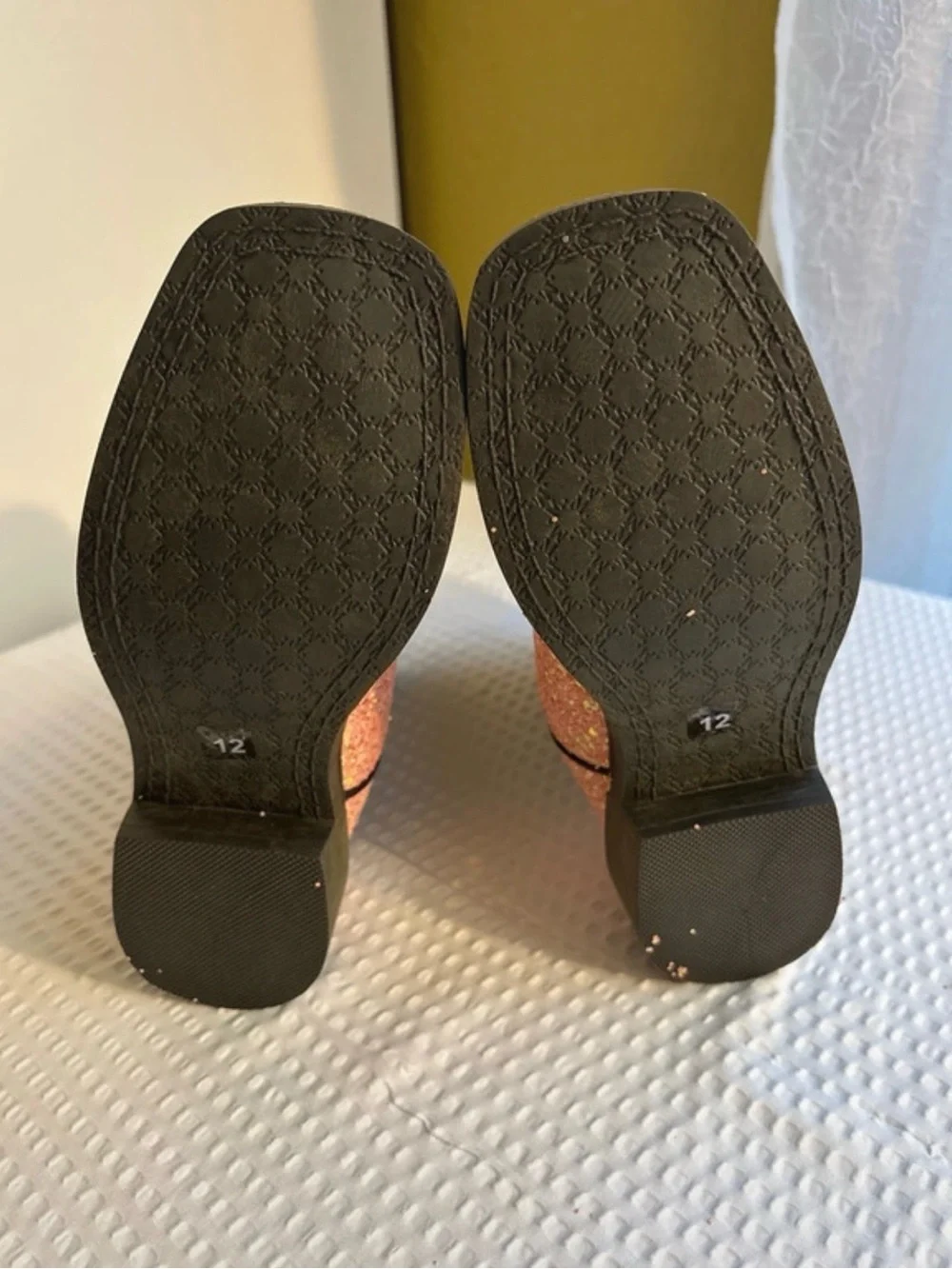 Kids Glitter Pink Cowboy Boots - Brown Shaft